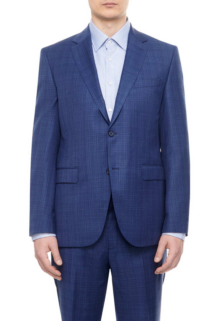 Пиджак из натуральной шерсти|Основной цвет:Синий|Артикул:50516456 | Фото 1