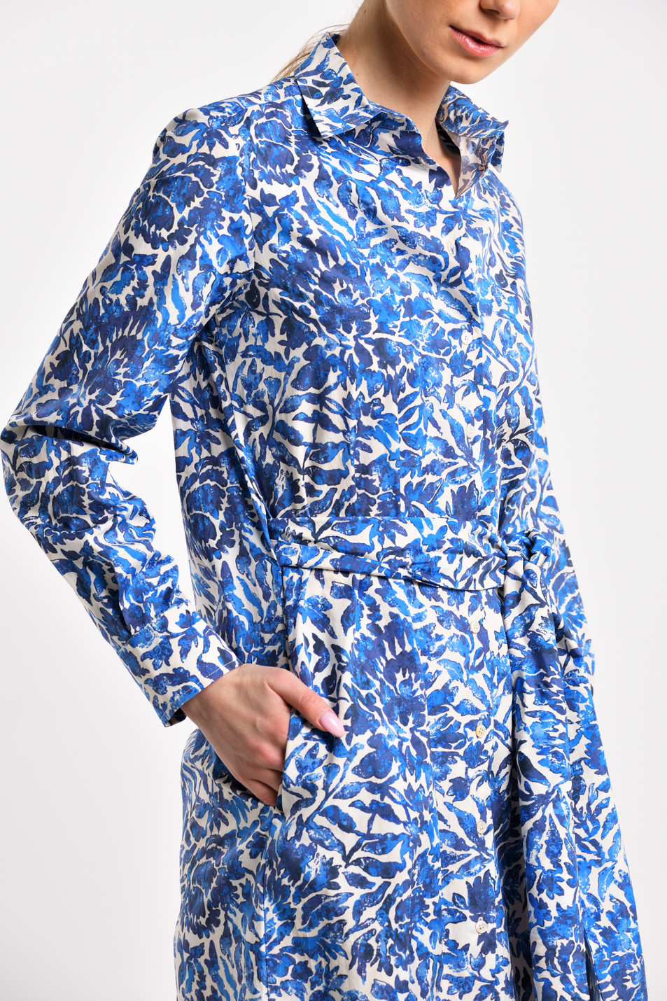 Платье-рубашка из натурального хлопка BILBAO|Основной цвет:Синий Женский Weekend Max Mara Платье-рубашка из натурального хлопка BILBAO (цвет ), артикул 52213101 | Фото 4