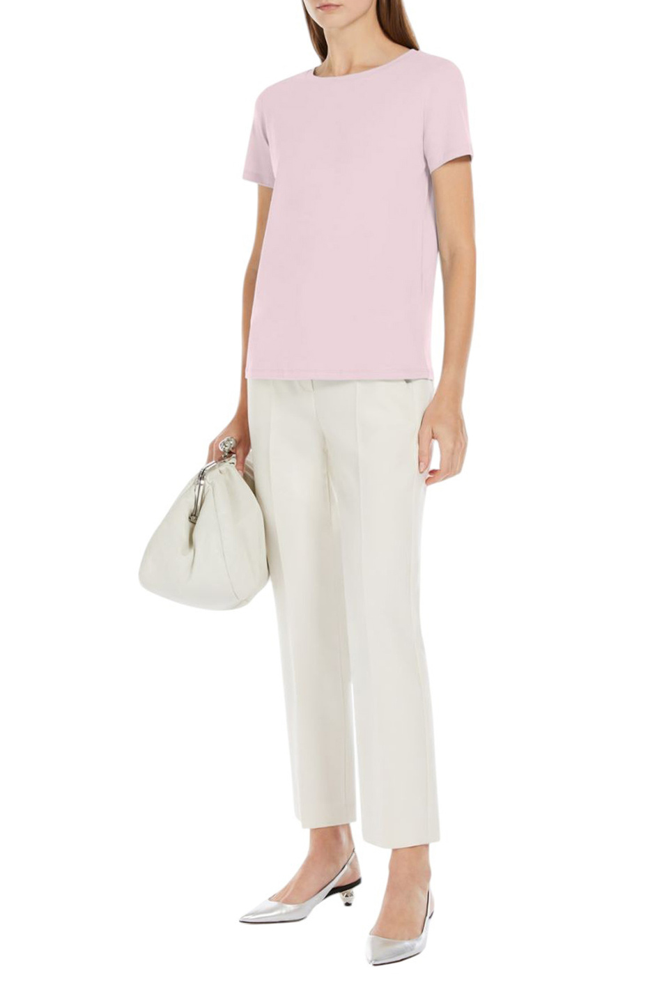 Женский Weekend Max Mara Футболка MULTIB из эластичного хлопка (цвет розовый), артикул 2515971011 | Фото 2