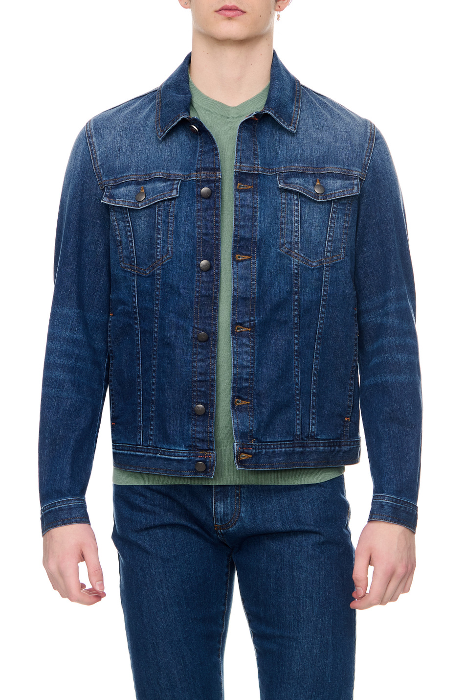 Мужской Canali Куртка джинсовая из эластичного хлопка (цвет ), артикул O40805ISG02326 | Фото 3