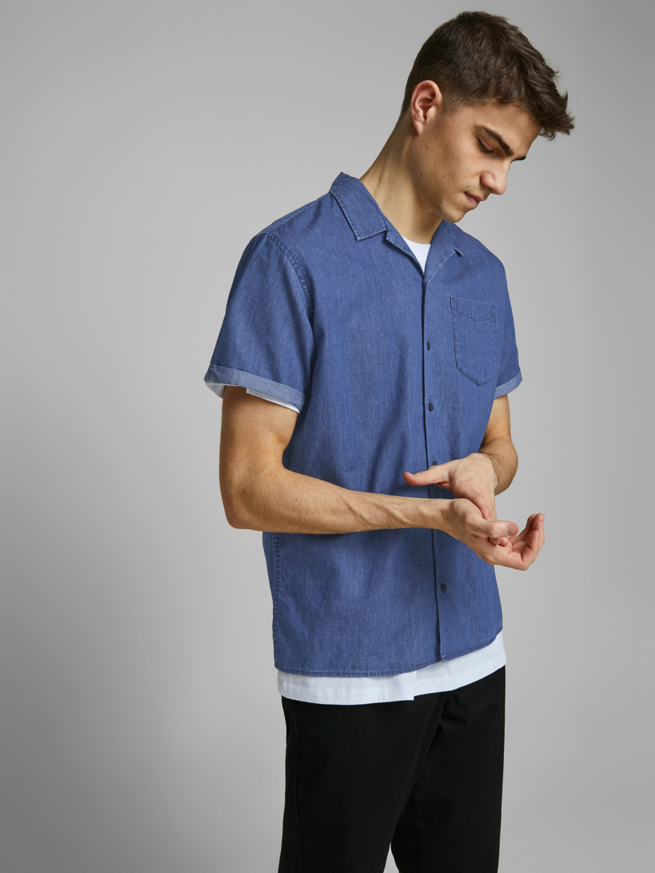Мужской Jack & Jones Джинсовая рубашка JCOKEN (цвет ), артикул 12171333 | Фото 6