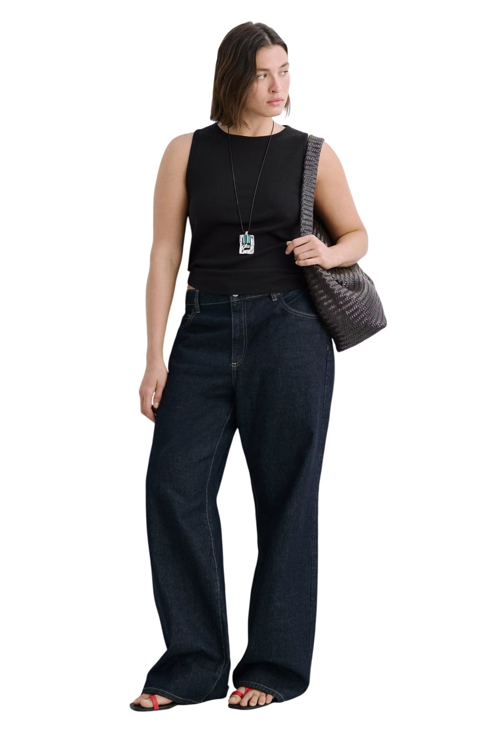 Топ BONI из смесового хлопка|Основной цвет:Черный Женский Mango Топ BONI из смесового хлопка (цвет ), артикул 37071363 | Фото 2