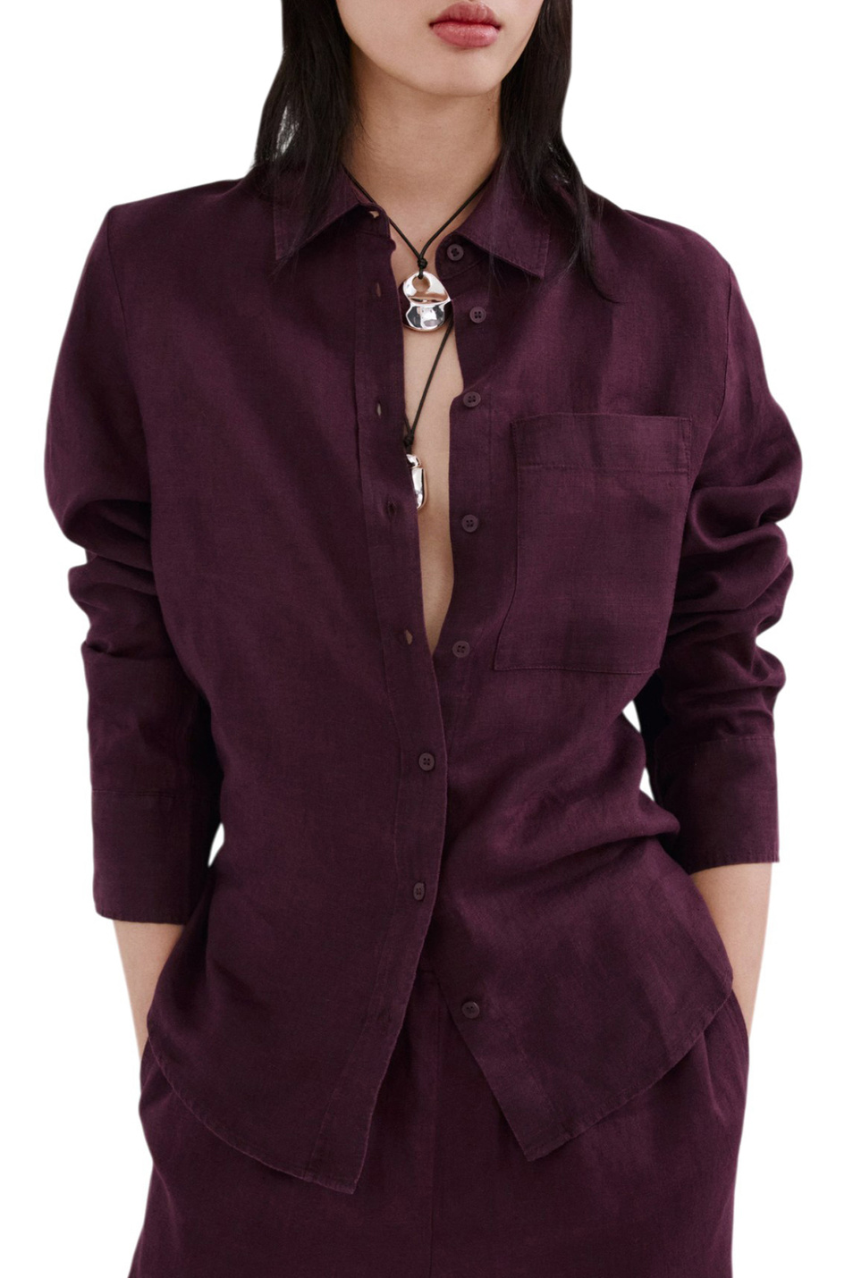 Женский Mango Рубашка LINO из льна (цвет ), артикул 27096345 | Фото 3