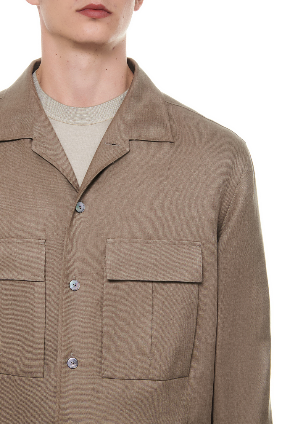 Мужской Zegna Куртка-рубашка из чистого льна (цвет ), артикул UDV13A7-SOT41-028G | Фото 6