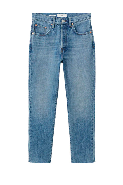 Укороченные прямые джинсы HAVANA с завышенной талией|Основной цвет:Синий|Артикул:27030767 | Фото 1
