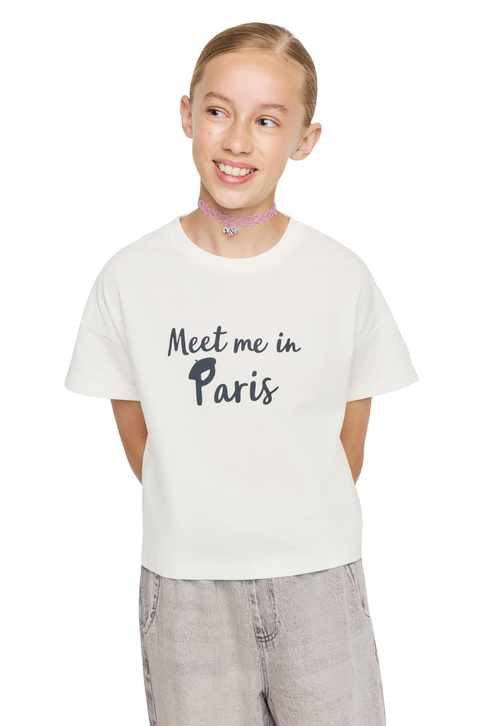 Девочкам Mango Kids Футболка PARIS из хлопка (цвет ), артикул 37032908 | Фото 4