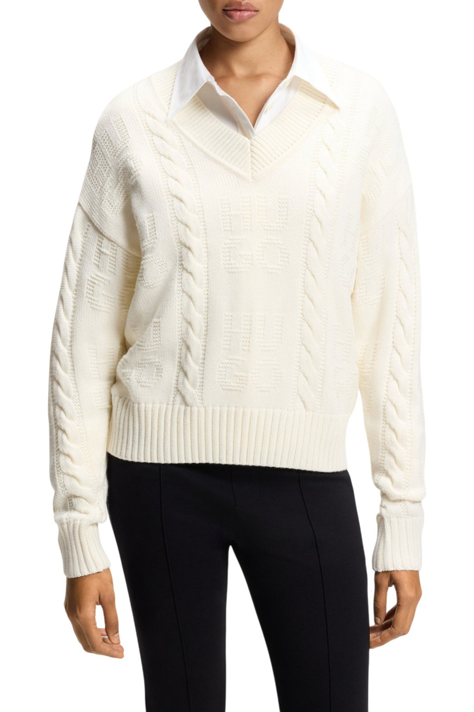 Женский HUGO Свитер Sypres из смесовой шерсти (цвет ), артикул 50554075 | Фото 3