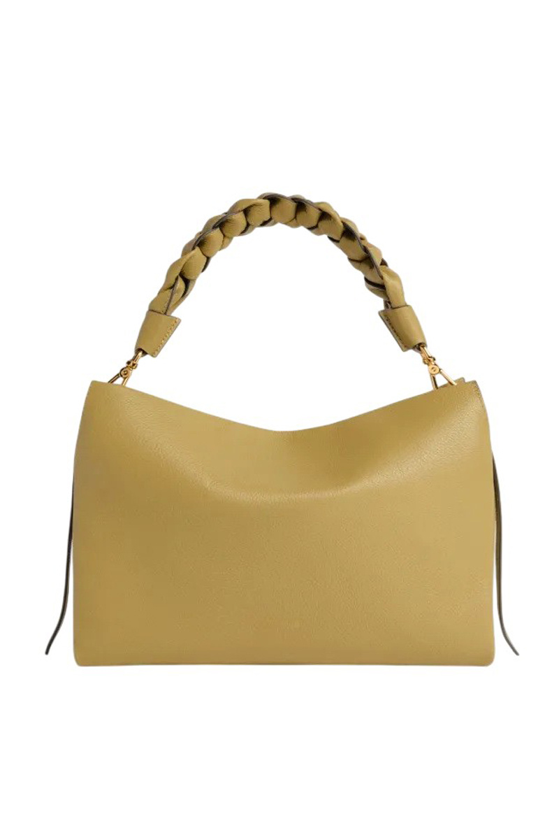 Сумка BOHEME GRANA DOUBLE из натуральной кожи с плетеной ручкой|Основной цвет:Бежевый Женский Coccinelle Сумка BOHEME GRANA DOUBLE из натуральной кожи с плетеной ручкой (цвет ), артикул E1M50190201 | Фото 1