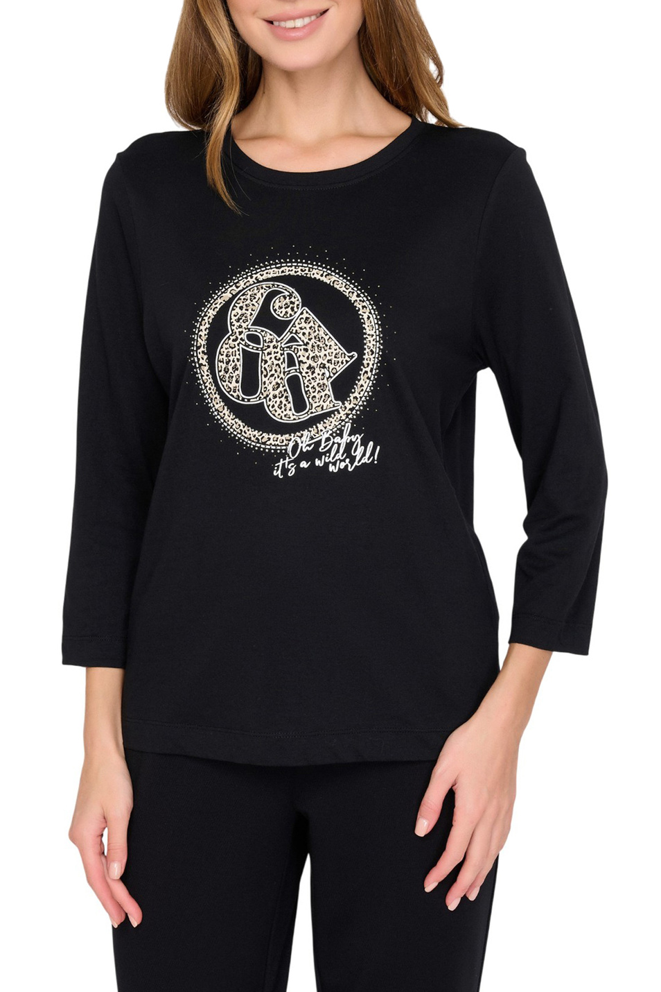 Женский Gerry Weber Джемпер с принтом и стразами (цвет ), артикул 170062-56035 | Фото 4