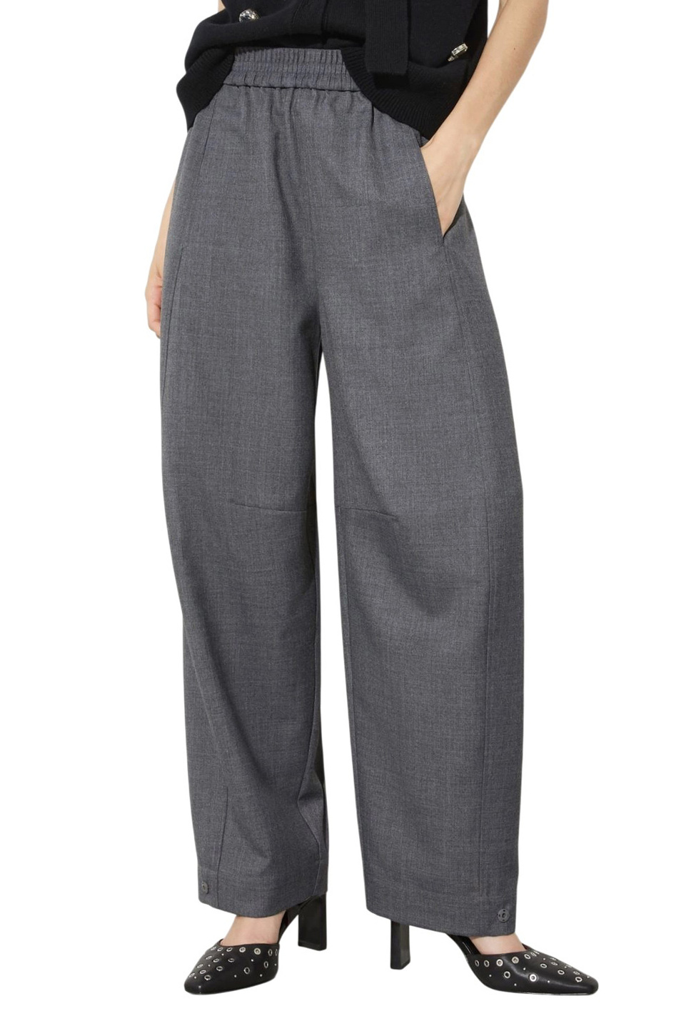 Брюки MCONOME с завышенной талией|Основной цвет:Серый Женский MAX&Co. Брюки MCONOME с завышенной талией (цвет ), артикул 2616131101 | Фото 3