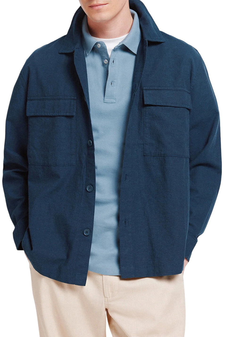 Мужской Springfield Рубашка из хлопка и льна (цвет ), артикул 0993391 | Фото 1