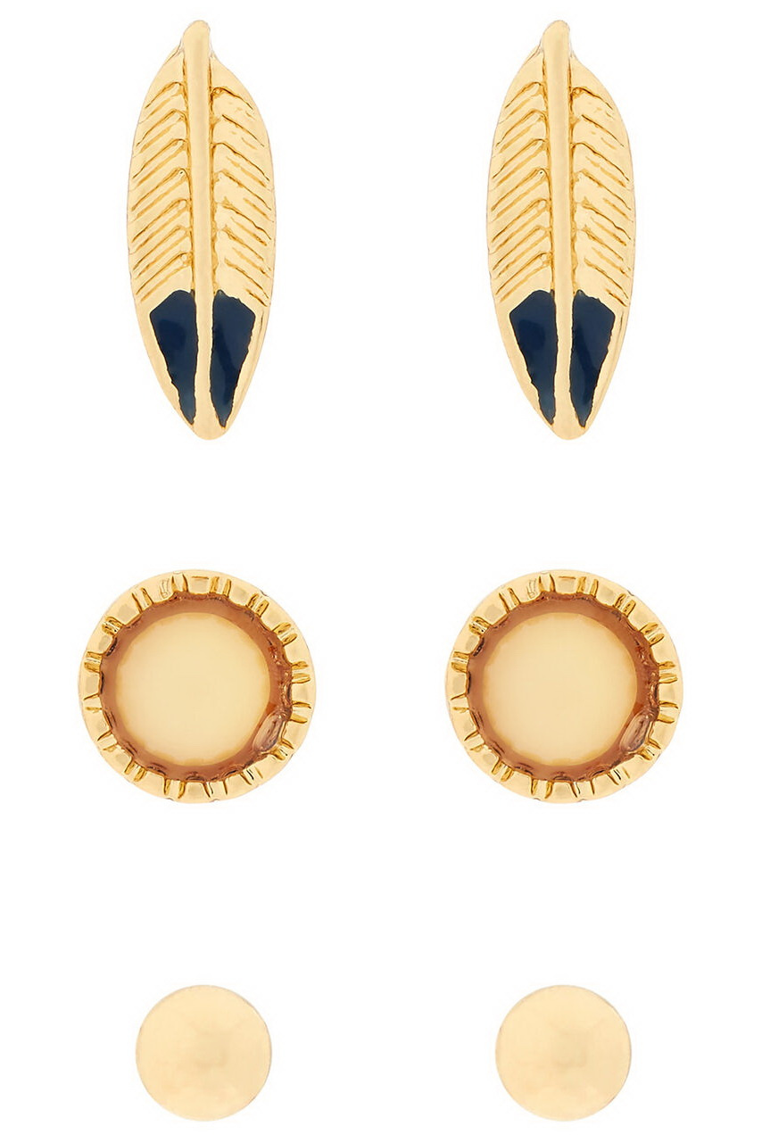 Женский Accessorize Набор серег Leaf Stud (цвет ), артикул 981080 | Фото 1