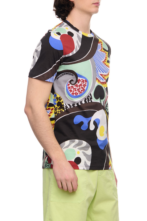 Moschino Футболка из натурального хлопка с принтом ( цвет), артикул A0717-2040 | Фото 3