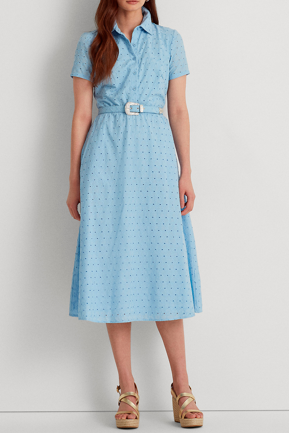 Lauren Платье-рубашка с поясом из натурального хлопка (цвет ), артикул 250830205002 | Фото 2
