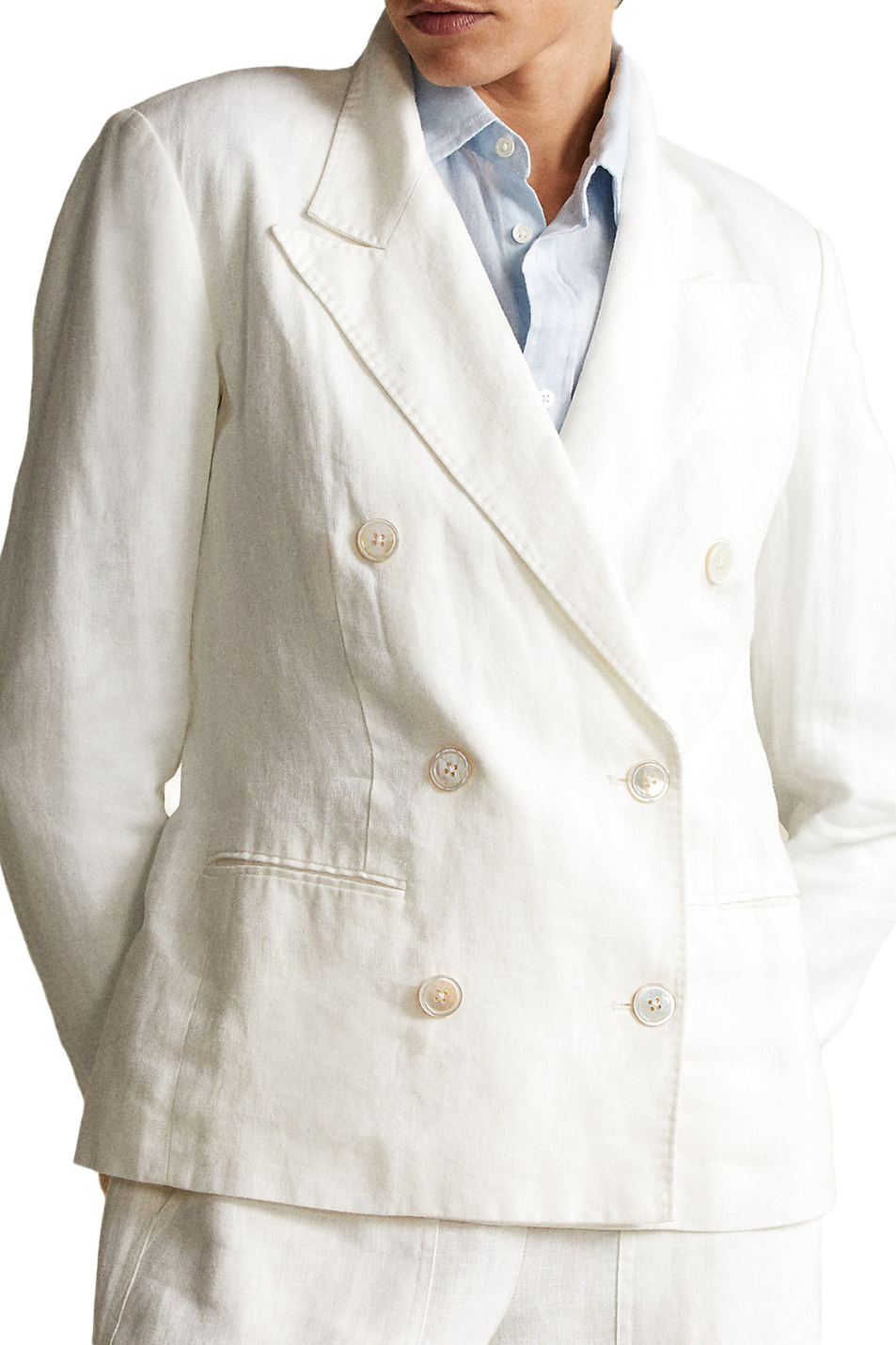 Женский Polo Ralph Lauren Льняной пиджак на пуговицах (цвет ), артикул 211837987001 | Фото 3
