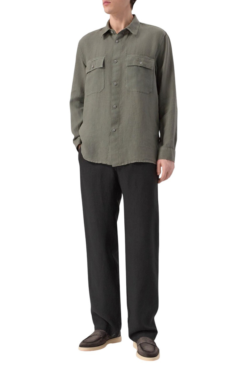 Мужской 120% Lino Брюки из натурального льна (цвет ), артикул 33ALIM299M0000253 | Фото 3