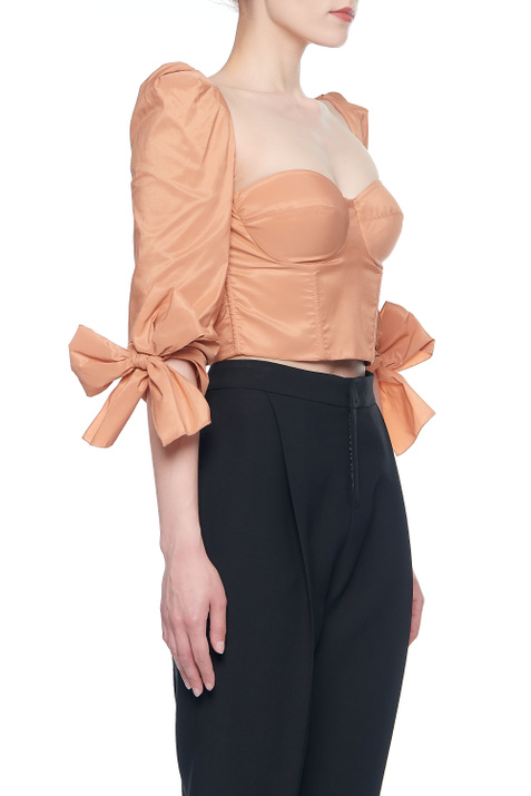 Elisabetta Franchi Блузка в виде корсета с объемными рукавами ( цвет), артикул TO01011E3 | Фото 3