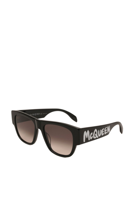 Солнцезащитные очки Alexander McQueen AM0328S|Основной цвет:Черный|Артикул:AM0328S | Фото 1