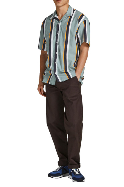 Рубашка с коротким рукавом и принтом|Основной цвет:Серый|Артикул:12199517 | Фото 2