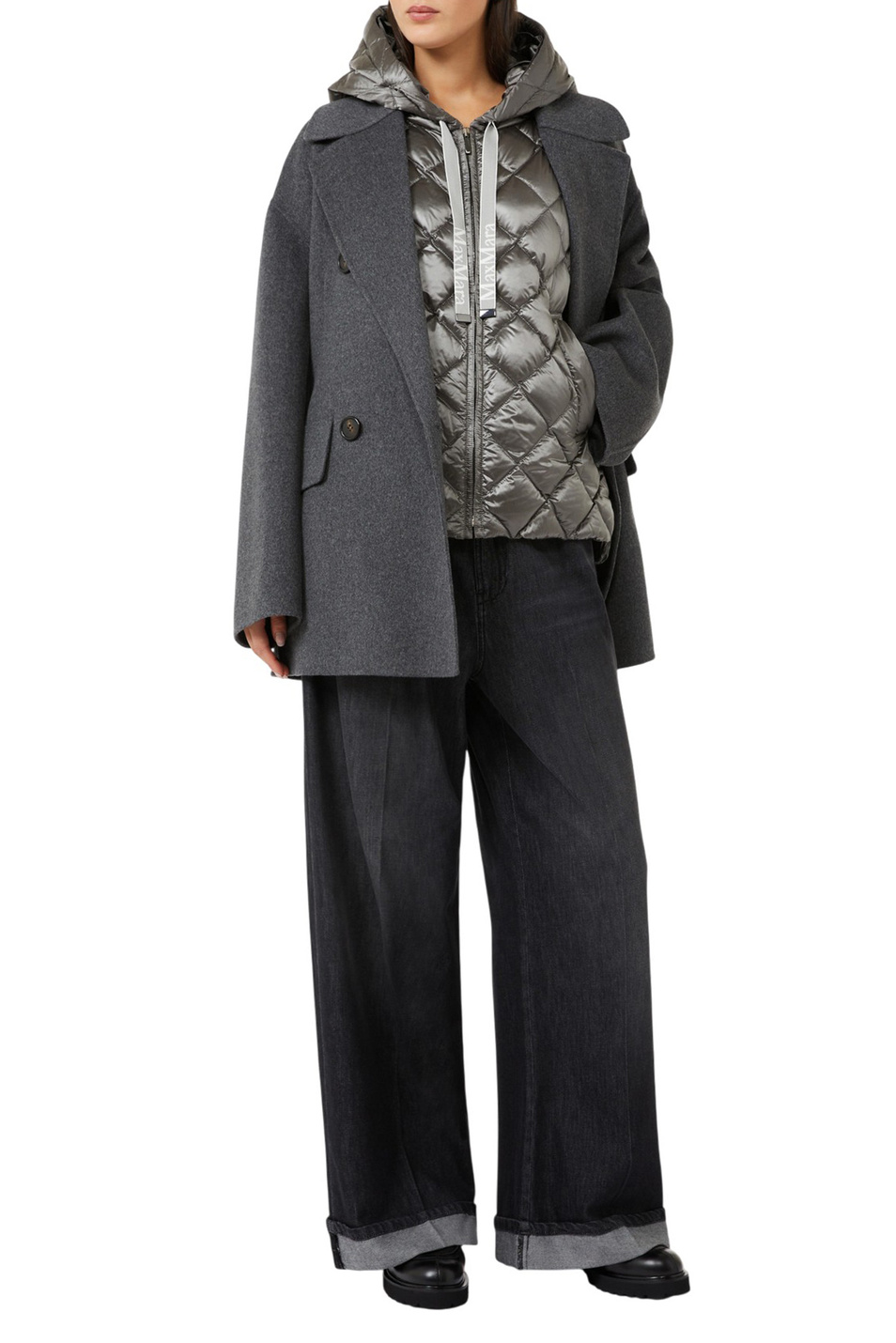 Жилет SPACEGI с капюшоном|Основной цвет:Серый Женский Max Mara Жилет SPACEGI с капюшоном (цвет ), артикул 2529296015 | Фото 2