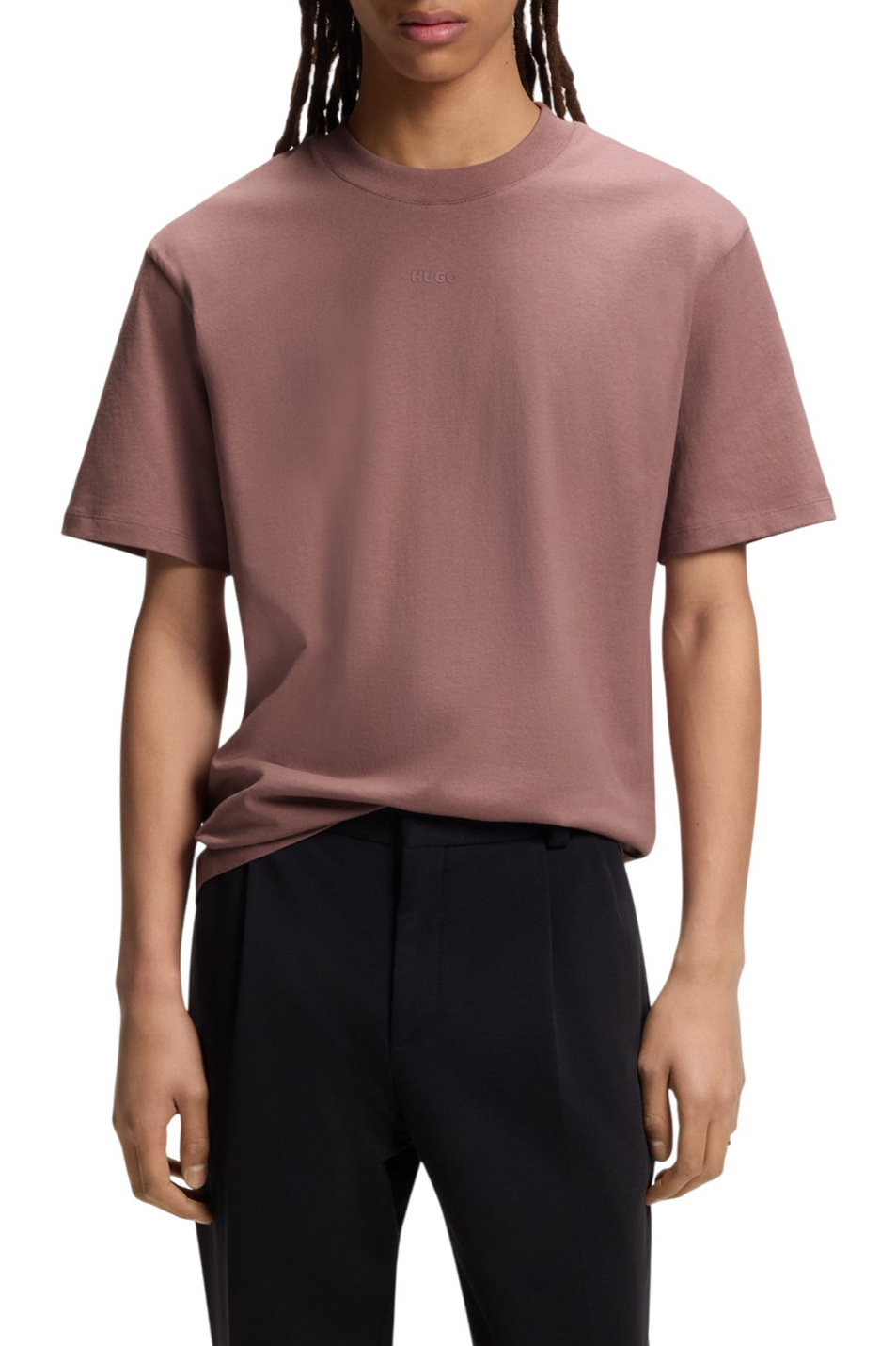 Футболка из натурального хлопка с логотипом|Основной цвет:Бордовый Мужской HUGO Футболка из натурального хлопка с логотипом (цвет ), артикул 50488330 | Фото 3