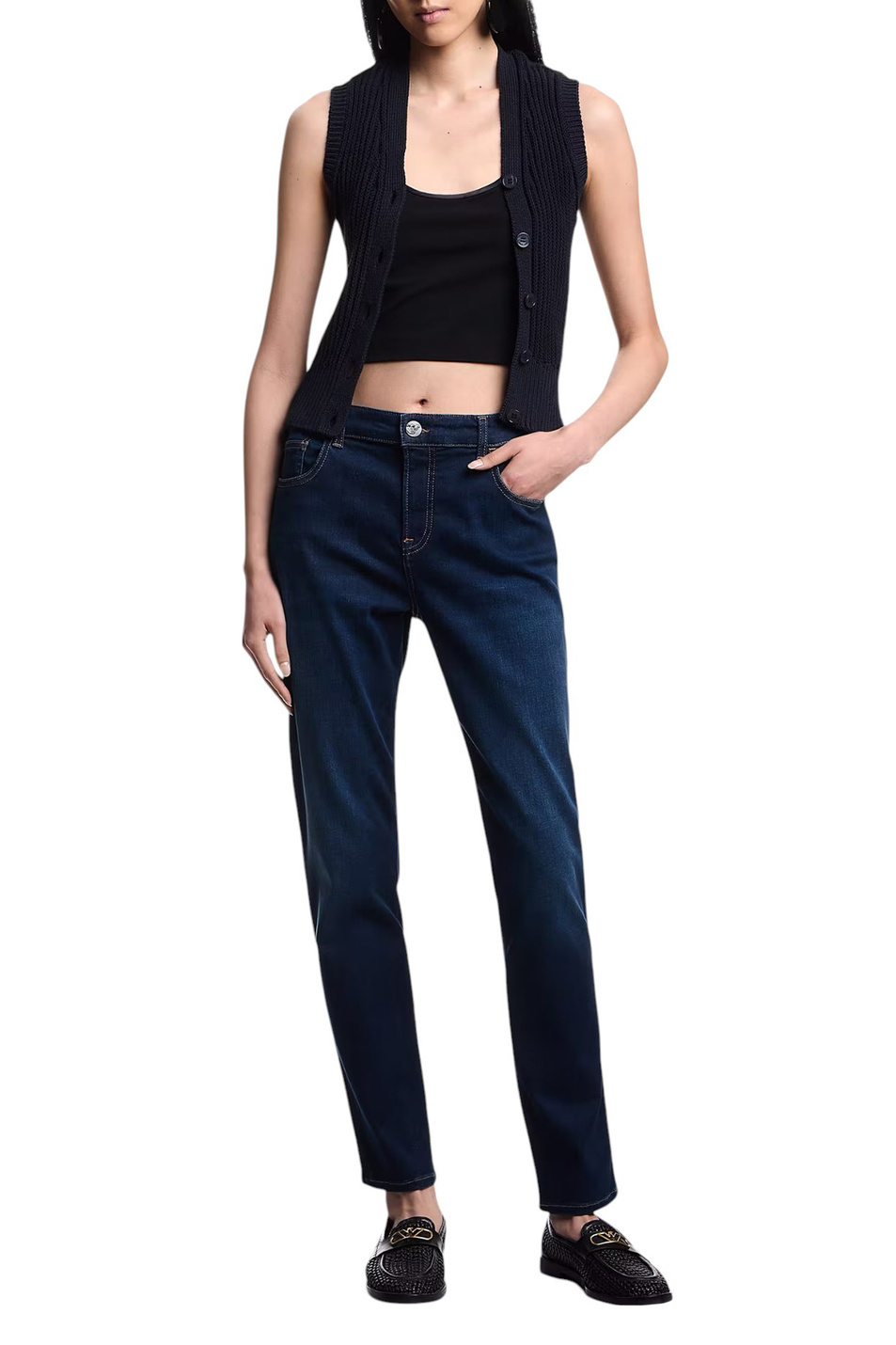 Женский Emporio Armani Джинсы из эластичного хлопка (цвет ), артикул EW001499-AF17030 | Фото 3