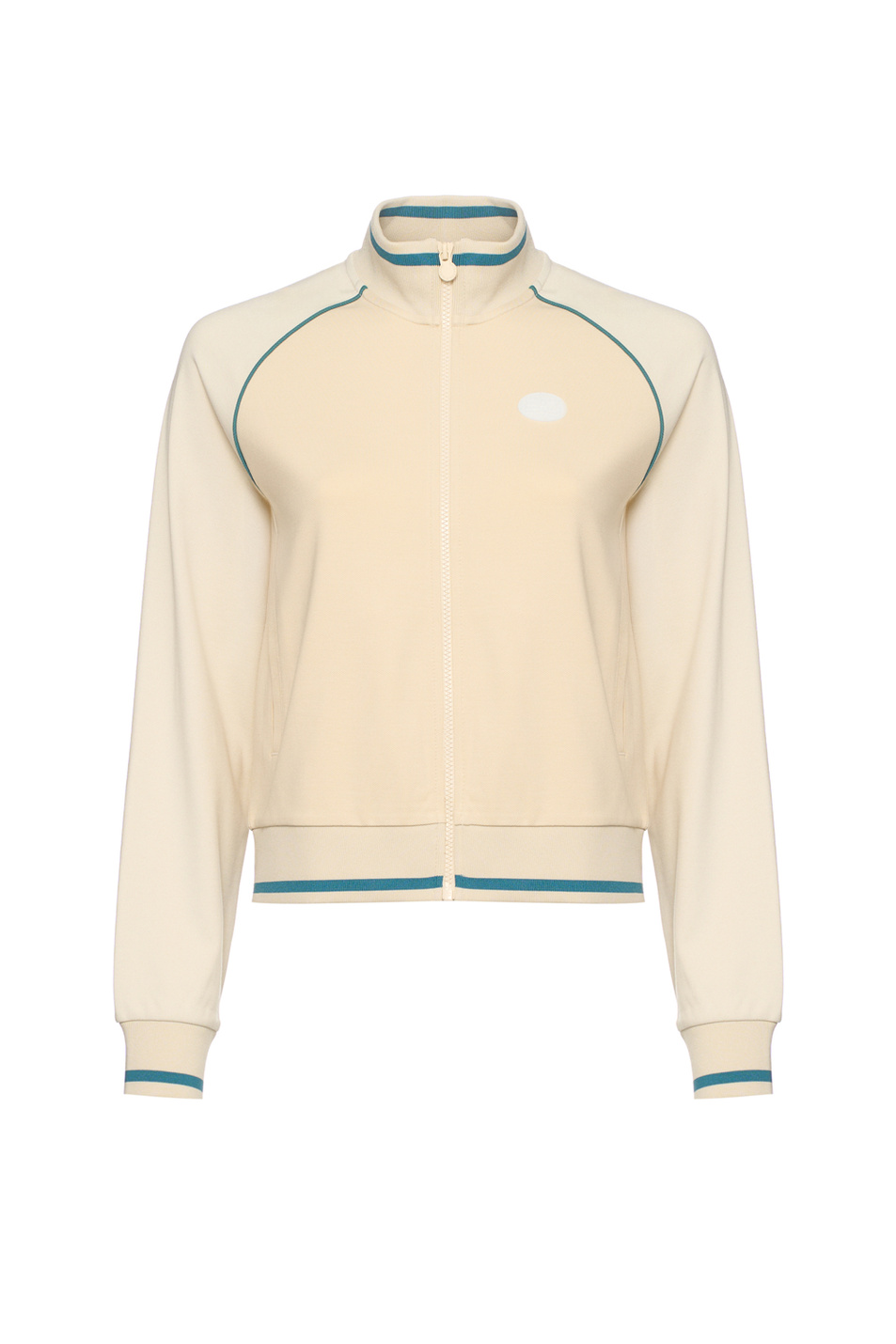 Толстовка на молнии с контрастными вставками|Основной цвет:Бежевый Женский EA7 Толстовка на молнии с контрастными вставками (цвет ), артикул 7W000913-AF13289 | Фото 1