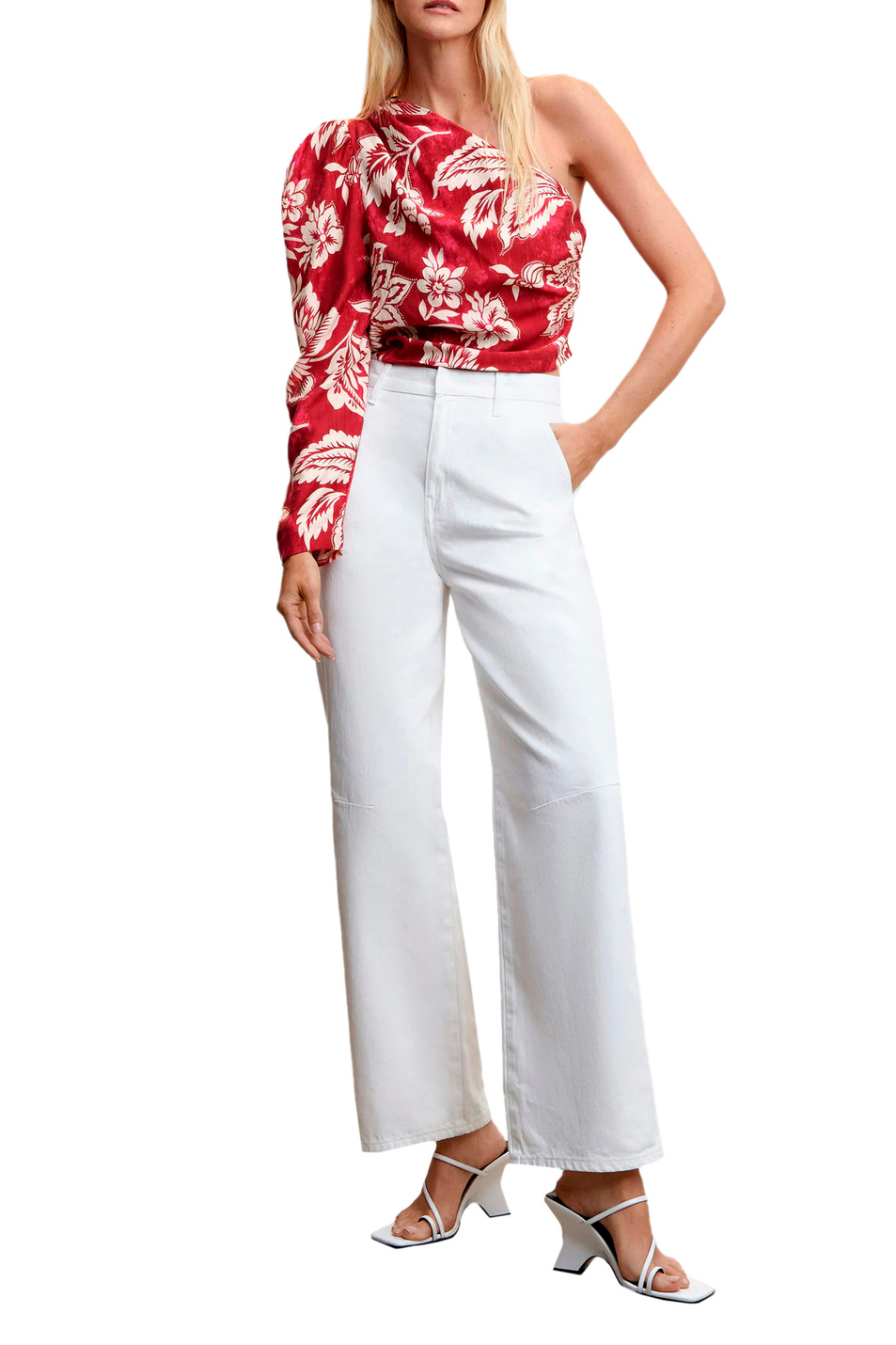 Женский Mango Асимметричная блузка PERALTA с принтом (цвет ), артикул 47087114 | Фото 2