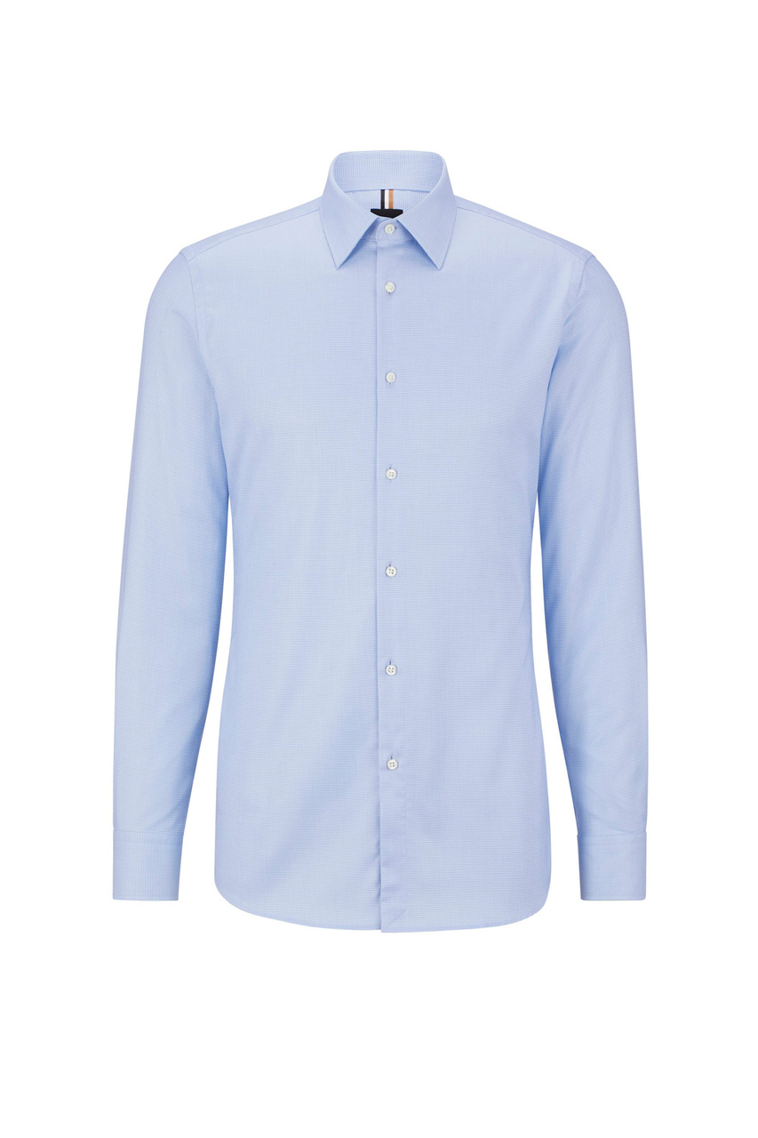Рубашка из натурального хлопка|Основной цвет:Голубой|Артикул:50484470 | Фото 1