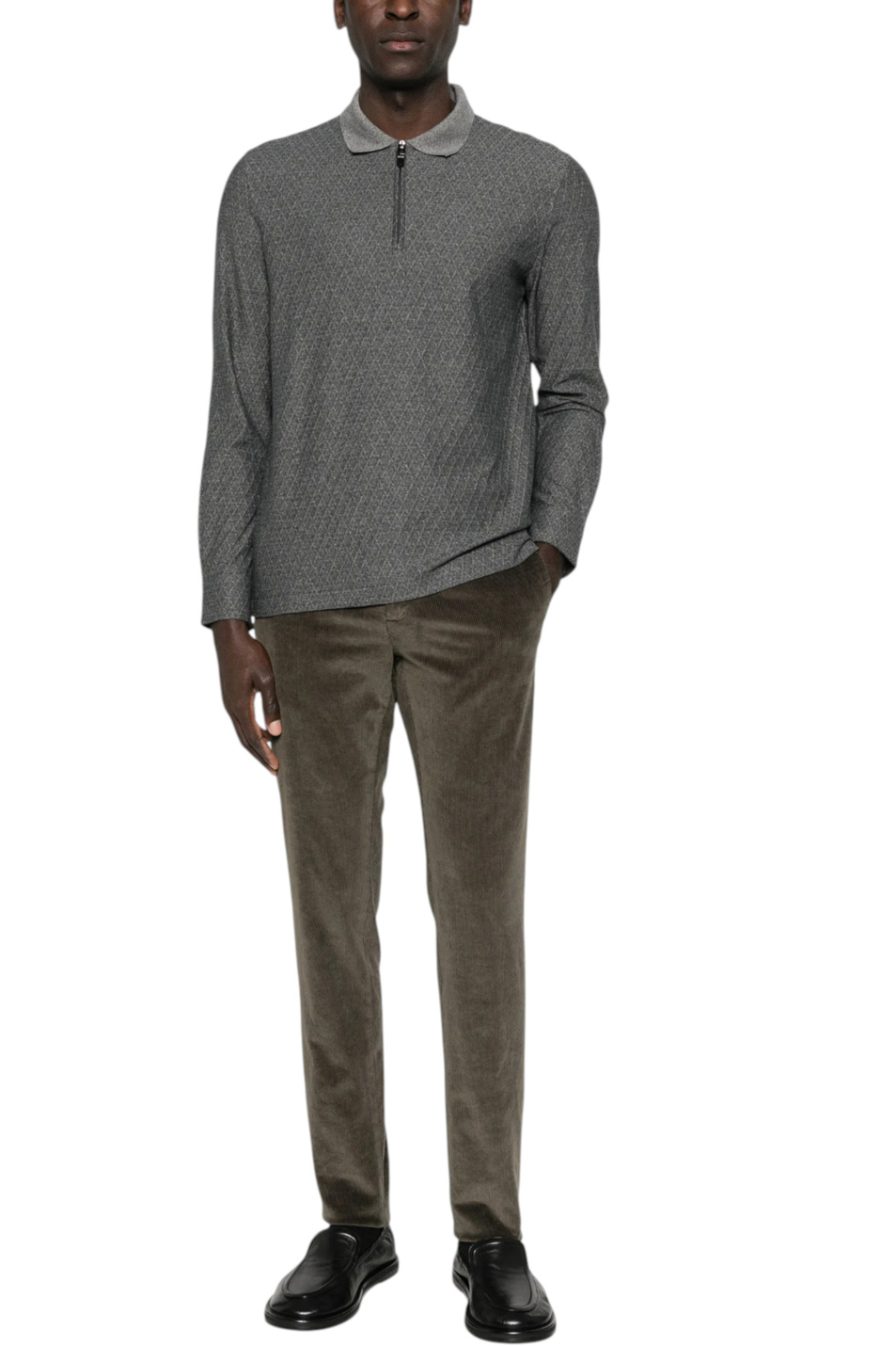 Мужской Canali Джемпер поло из хлопка (цвет ), артикул T0907MJ02336 | Фото 3