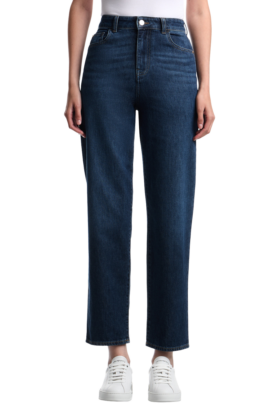 Женский Emporio Armani Джинсы из эластичного хлопка (цвет ), артикул EW003498-AF27890 | Фото 4