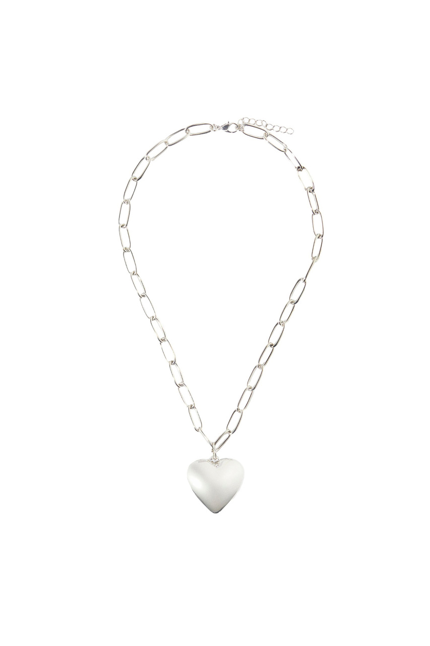 Ожерелье с подвеской в виде сердца|Основной цвет:Серебристый|Артикул:217321 | Фото 1