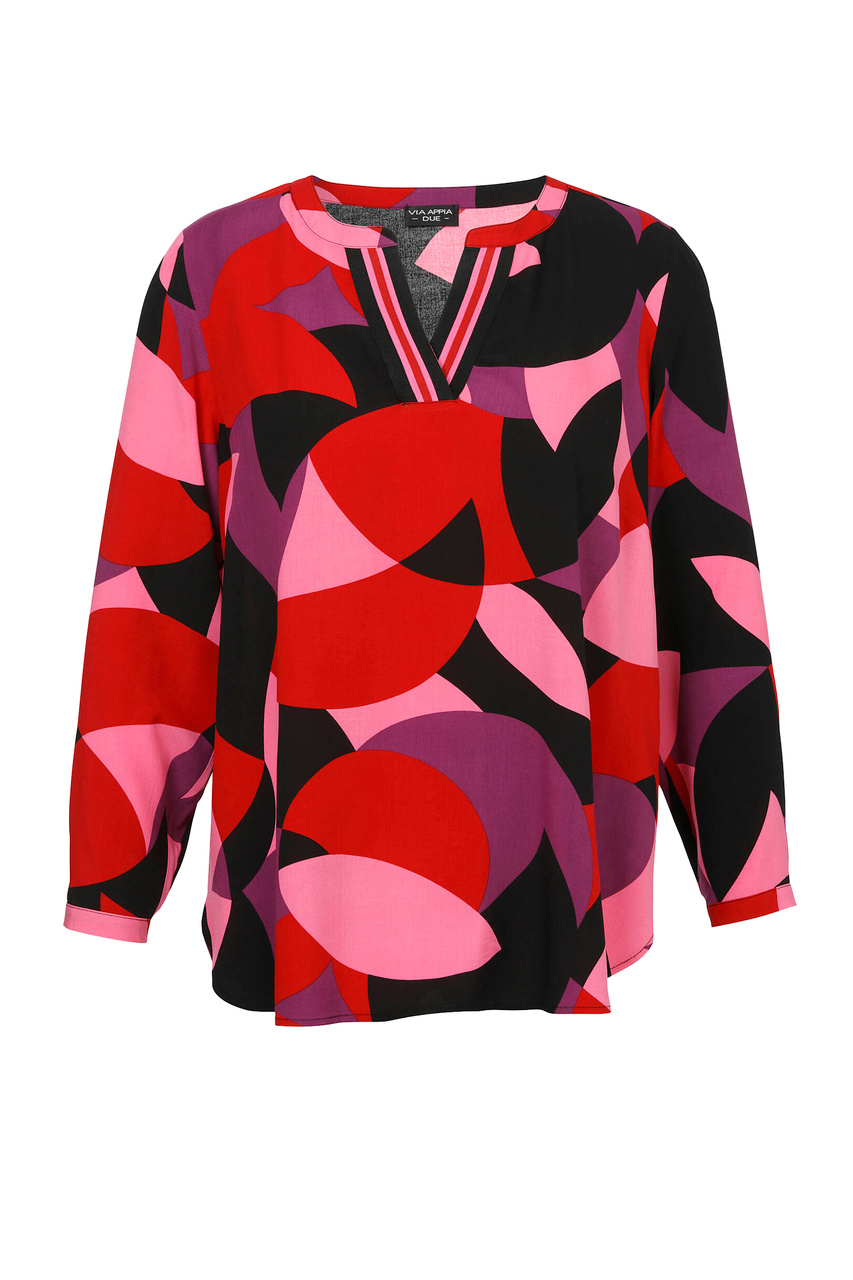 Блузка с принтом|Основной цвет:Разноцветный|Артикул:2411901 | Фото 1