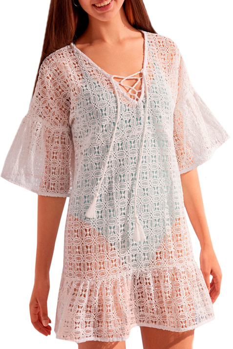 Women'secret Платье-туника с V-образным вырезом (Кремовый цвет), артикул 5543645 | Фото 1