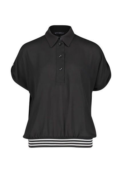 Блузка с хлястиком на рукавах|Основной цвет:Черный|Артикул:8255/1074 | Фото 1