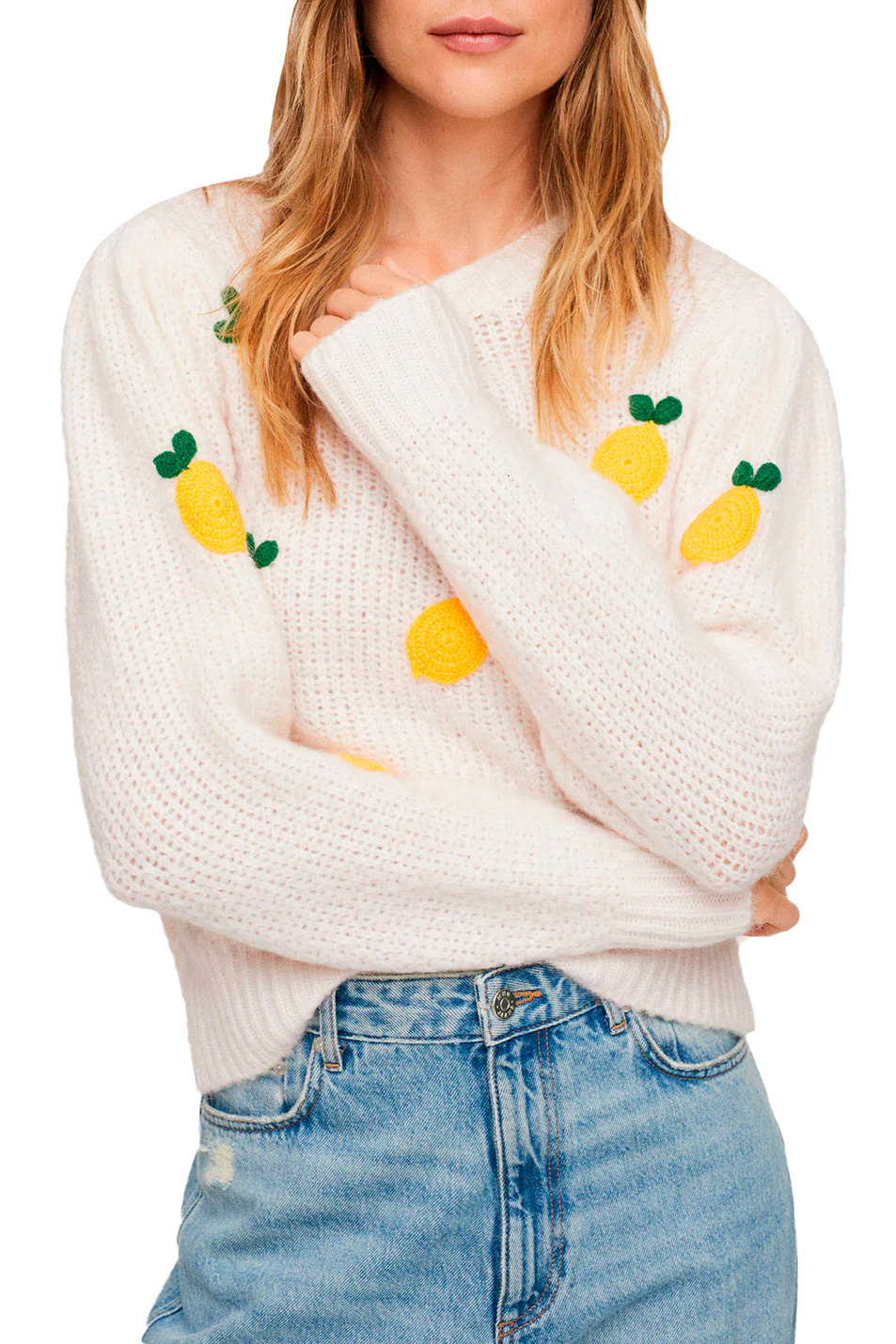 Женский Mango Вязаный свитер FRESON с вышивкой (цвет ), артикул 17095772 | Фото 3