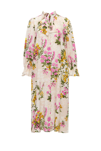 Шелковое платье ARTURO с цветочным принтом|Основной цвет:Пудровый|Артикул:52210227 | Фото 1