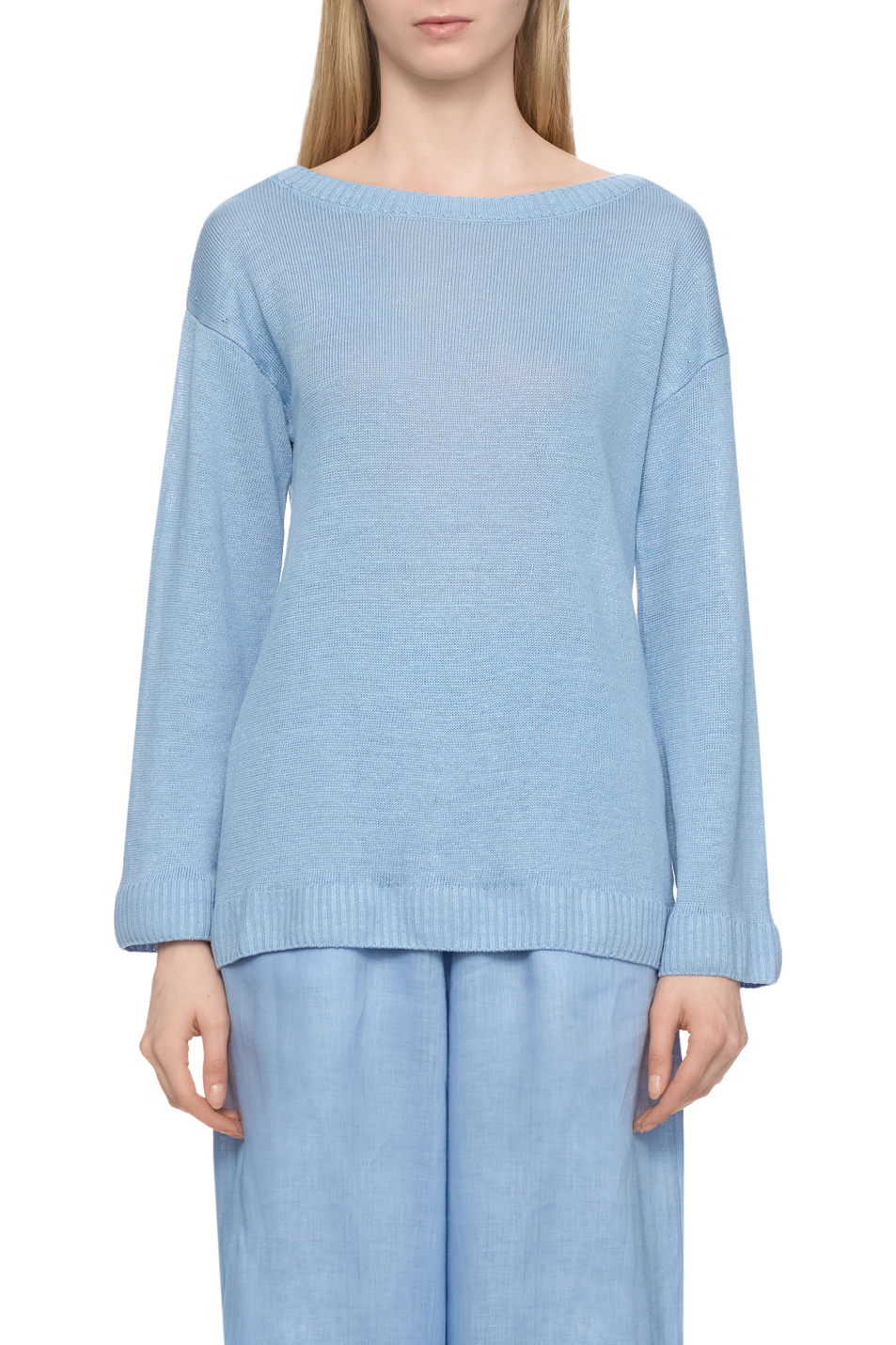 Женский Max Mara Джемпер DANDY из льна (цвет голубой), артикул 2516361048 | Фото 4