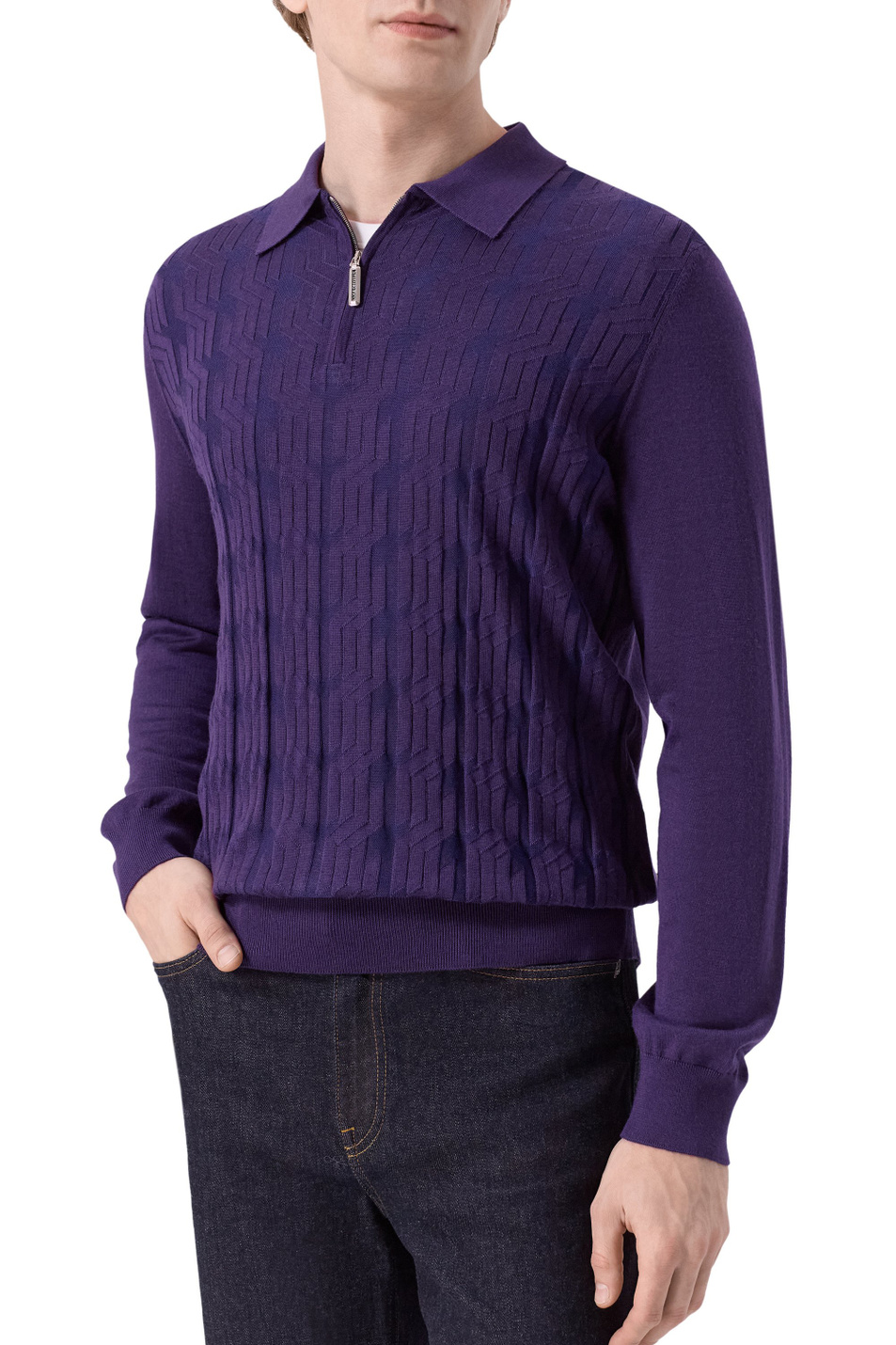 Мужской Stefano Ricci Джемпер поло из кашемира и шелка (цвет ), артикул K808096P30-F25374 | Фото 4