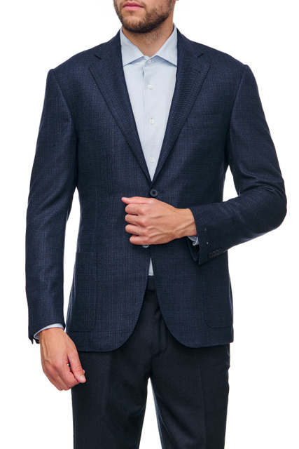 Приталенный пиджак|Основной цвет:Синий|Артикул:90XY76-2818251 | Фото 1