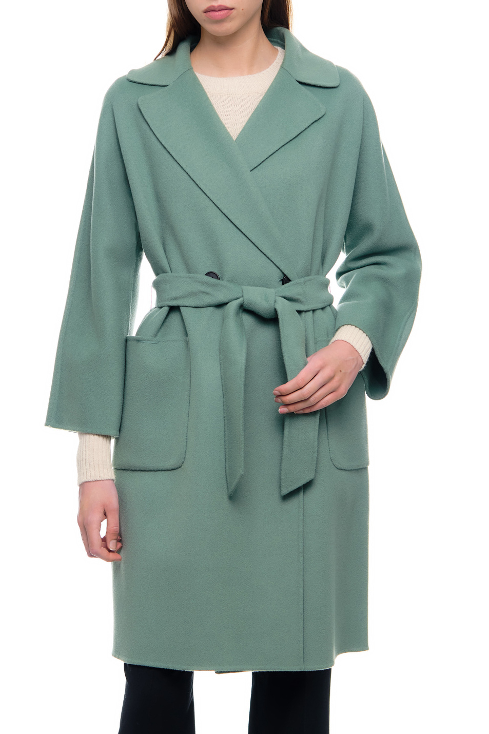 Женский Weekend Max Mara Пальто двубортное SELZ с поясом (цвет ), артикул 2350110337 | Фото 4