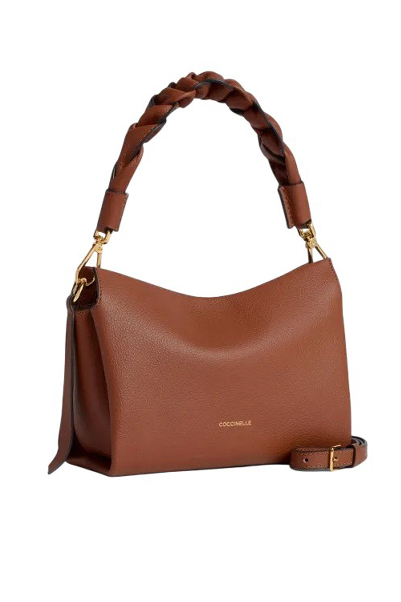 Сумка BOHEME GRANA DOUBLE из натуральной кожи с плетеной ручкой|Основной цвет:Коричневый Женский Coccinelle Сумка BOHEME GRANA DOUBLE из натуральной кожи с плетеной ручкой (цвет ), артикул E1M50580101 | Фото 2