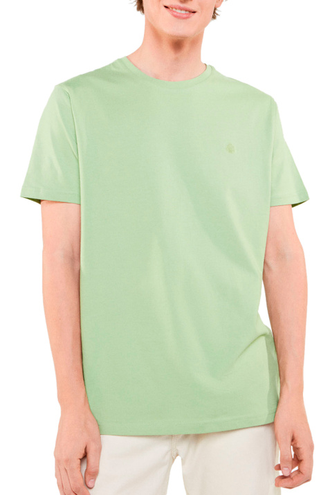 Springfield Однотонная футболка из натурального хлопка (Салатовый цвет), артикул 7122219 | Фото 1