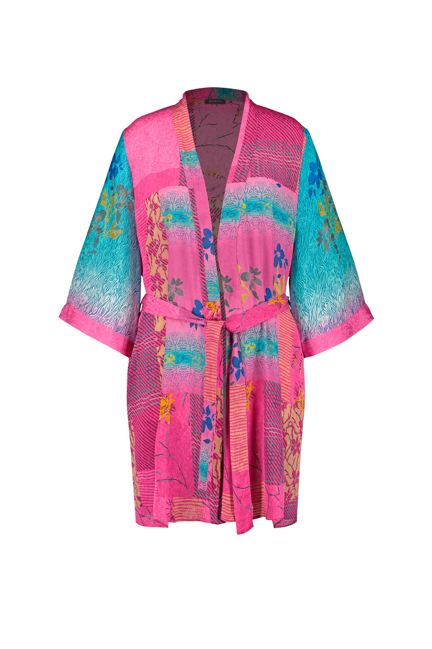Кимоно с поясом|Основной цвет:Разноцветный|Артикул:260034-21050 | Фото 1