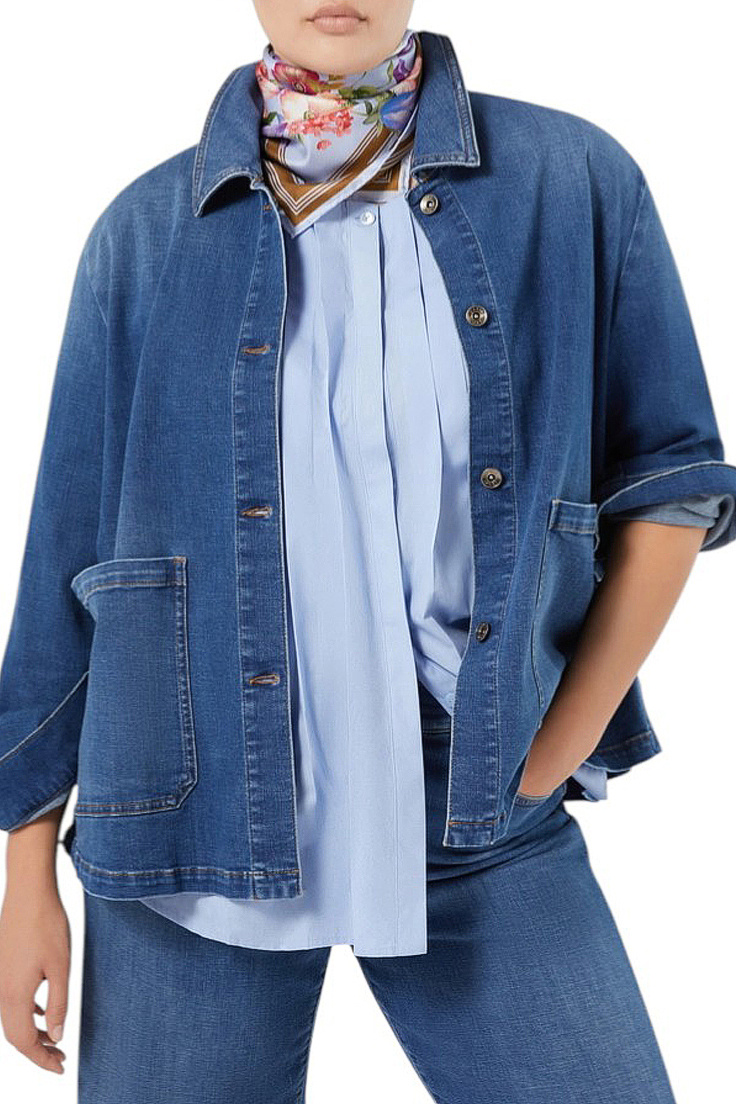 Женский Marina Rinaldi Куртка джинсовая HELLO с накладными карманами (цвет ), артикул 2528046056 | Фото 3