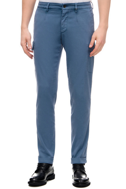 Однотонные брюки-карго|Основной цвет:Голубой|Артикул:91683PT01117 | Фото 1