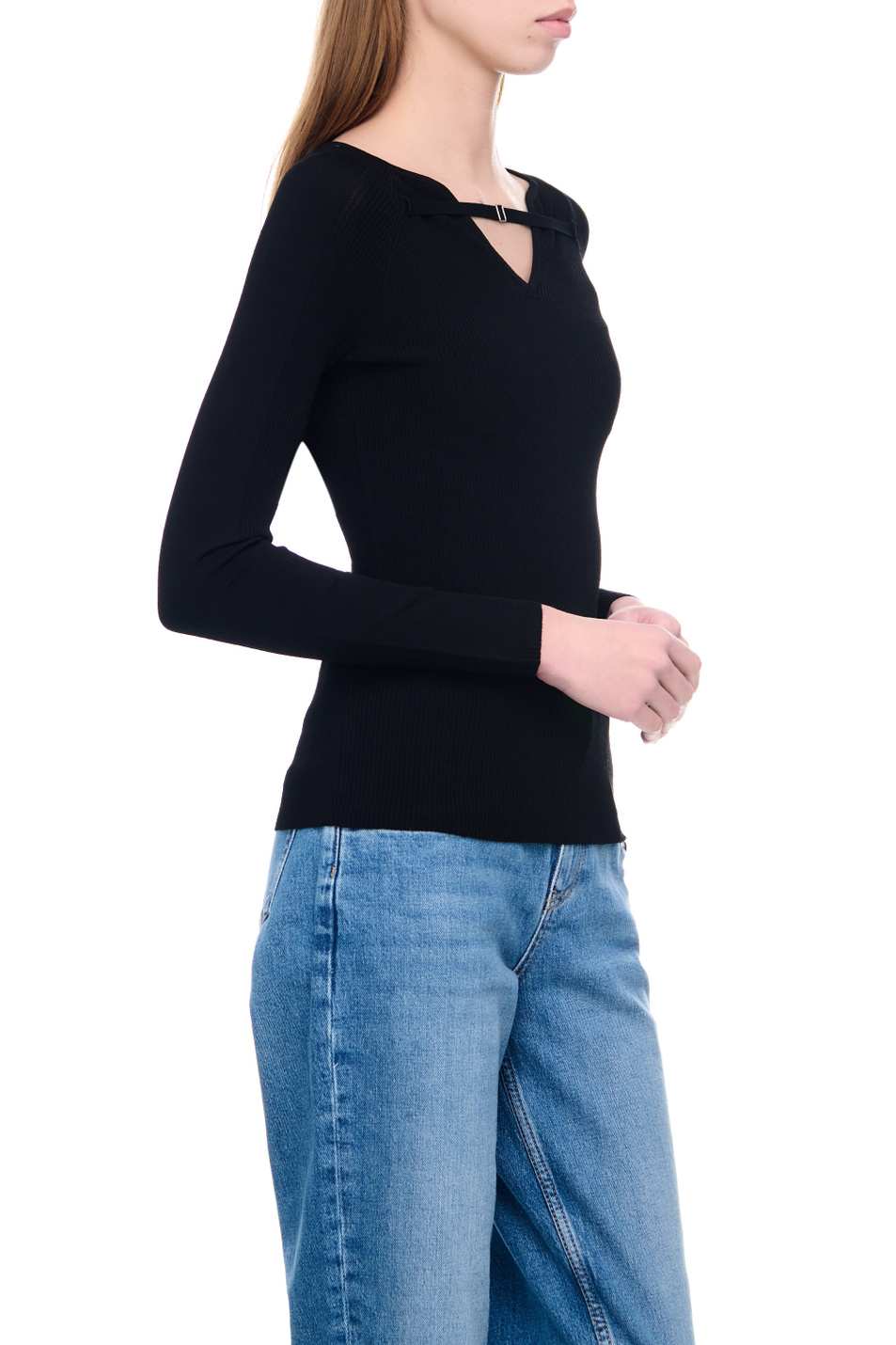 Женский Liu Jo Трикотажный джемпер с V-образным вырезом (цвет ), артикул CA3100MA46M | Фото 5