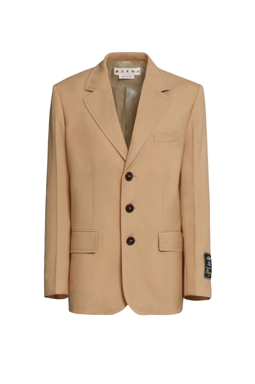 Пиджак из натуральной шерсти|Основной цвет:Бежевый|Артикул:GIMA0182U2-TW839 | Фото 1