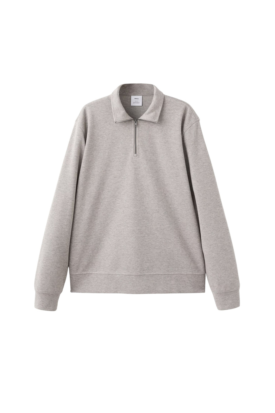 Толстовка PORTELLP с воротником на молнии|Основной цвет:Серый Мужской Mango Man Толстовка PORTELLP с воротником на молнии (цвет ), артикул 27062887 | Фото 1