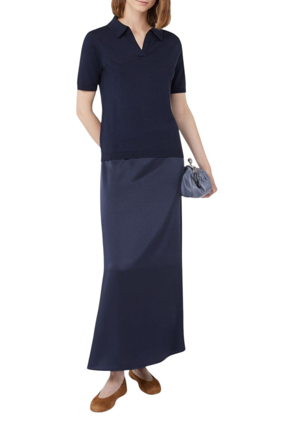 Женский Weekend Max Mara Джемпер поло RONCOLO из шелка и хлопка (цвет ), артикул 2525366071 | Фото 2